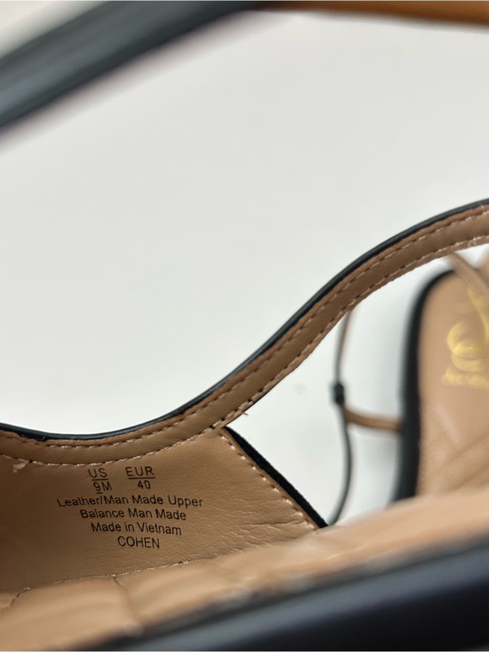 Sam Edelman Cohen Suede Slingback Pointed Flats Black Gold 9 - Picture 15 of 16